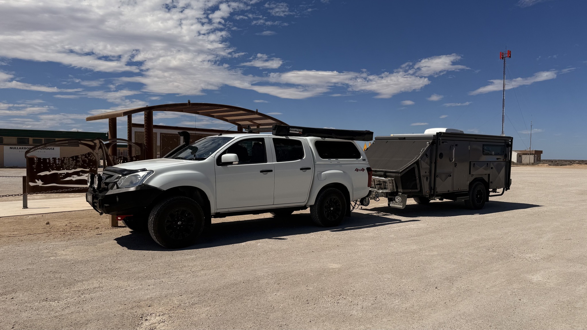 DMAX towing Bluewater Xtraveller on the road